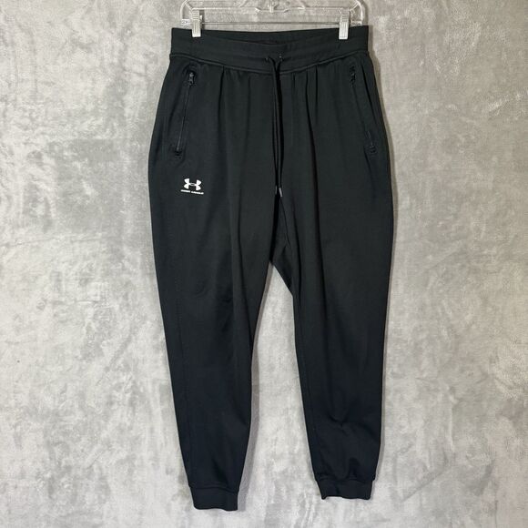 Under Armour Sportstyle Joggers Men L Black Stretch Tricot Drawstring 1290261 - Picture 1 of 7